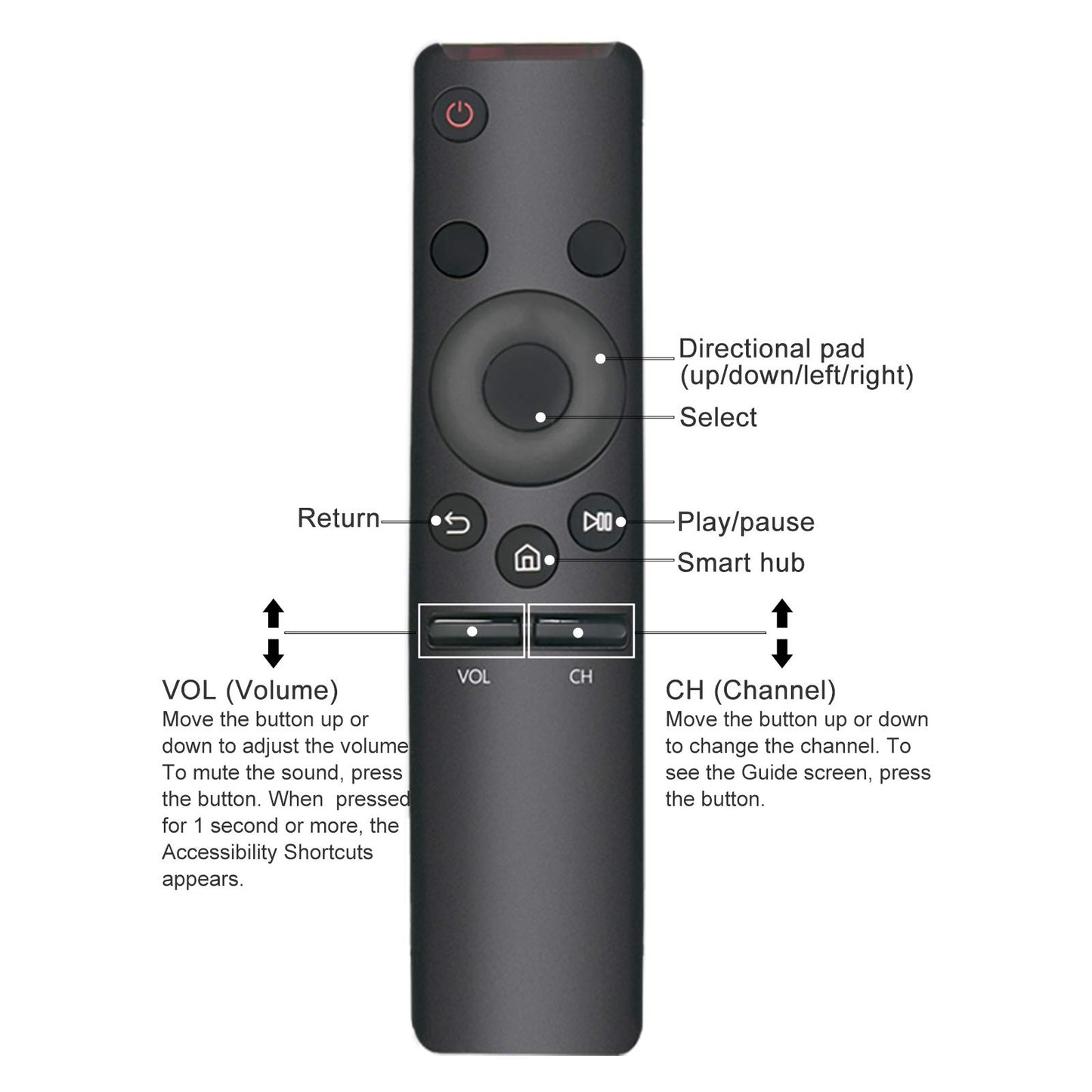 New BN59-01259B Replace Remote fit for Samsung 4K UHD TV 6 Series UN40KU6290 UN40KU6290F UN40KU6290FXZA UN50KU6290 UN50KU6290F UN50KU6290FXZA