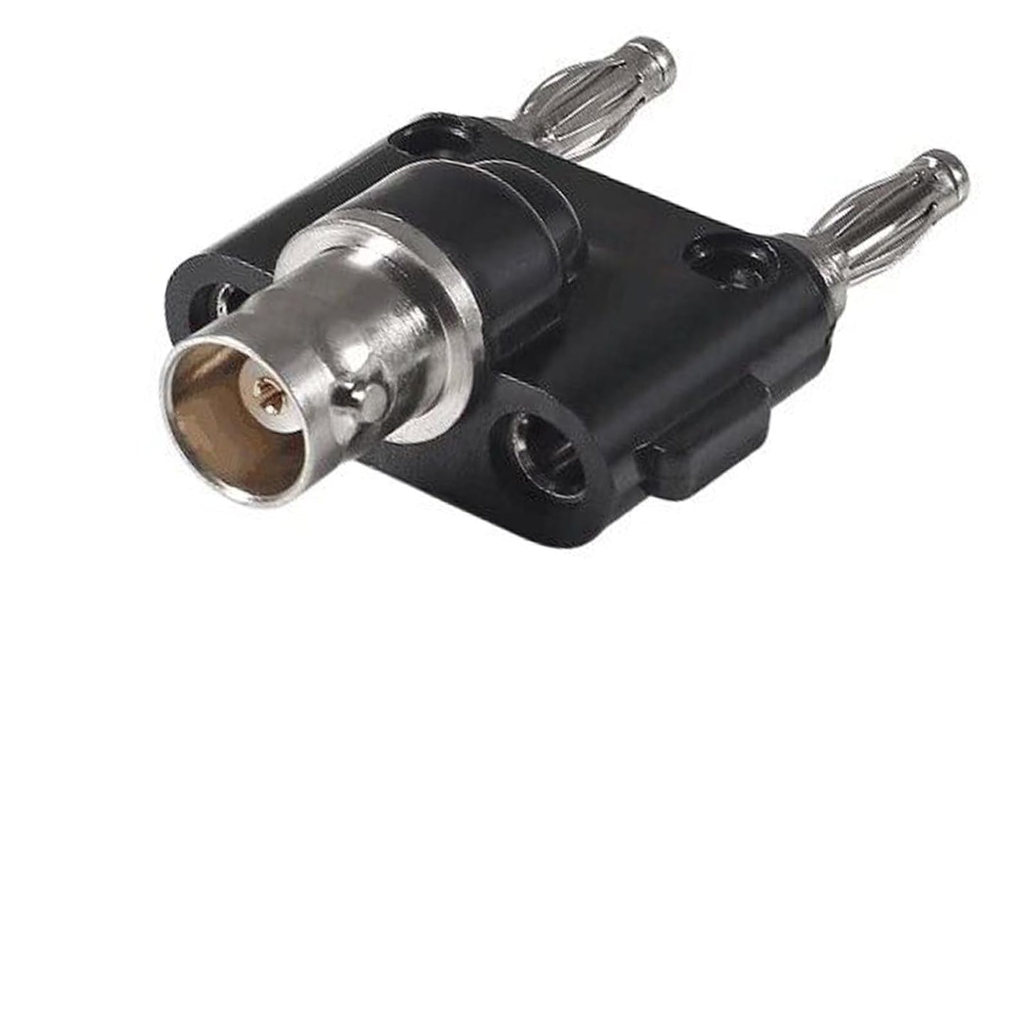 Lagogia 4mm BNC Female to 2X 4mm Dual Banana Male Coaxial RF Binding Post Adapter Connector, Pack of 4