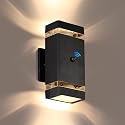 futxnziey Outdoor Wall Lights 1 Pack, Integrated LED Up Down Lights, Modern Black Outdoor Wall Light with Dusk to Dawn Sensor Aluminum Exterior Wall