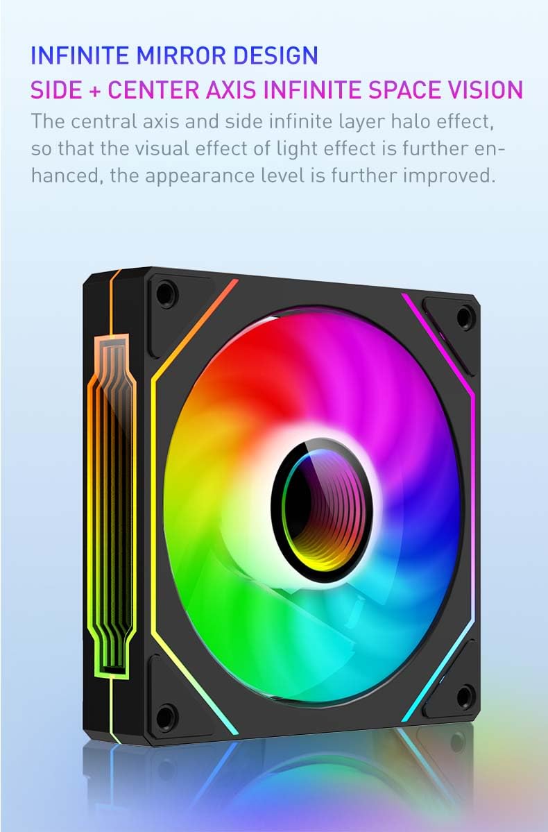 UPSIREN CASE Cooling Fan, Computer Case Fan, 4pin PWM PC Fan, 25mm Thick, 1200/2500RPM Speed, 40/65CFM, Silent CPU Cooling Fan (1, Black, 12CM)