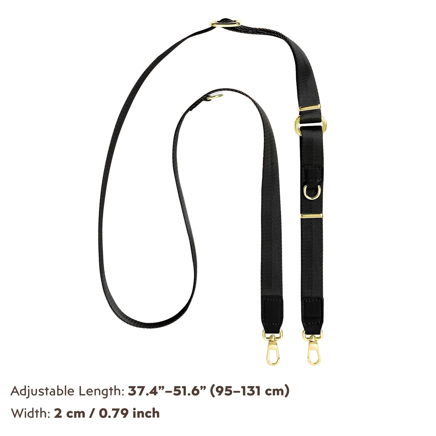 WEZEBEL Black Crossbody Strap for Cell Phone, Adjustable Nylon Lanyard & Accessory Kit for iPhone- Available in Black, Red, Pink, Orange