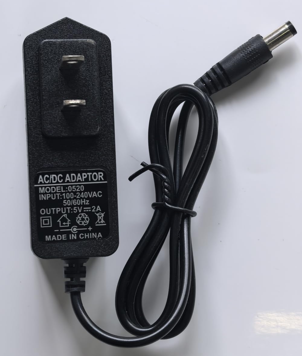 5V 2A Power Adapter, AC Supply Adapter, 100V-240V AC to DC 5 Volt Replacement Power Cord with 5.5mm*2.5mm DC tip for Android TV Box MXQ, HK1Box Max…