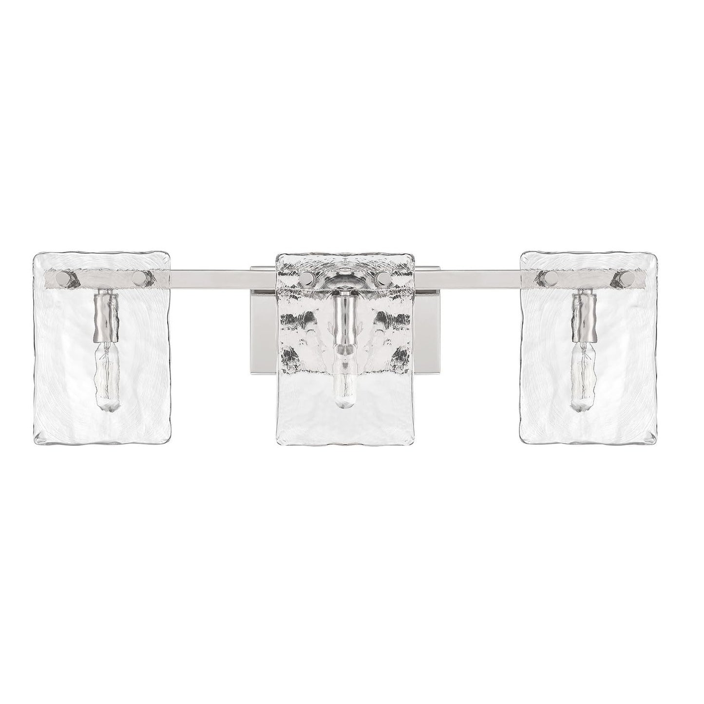Savoy House 8-8204-3-109 Genry Coastal Farmhouse Handmade Water Glass Bathroom Vanity Wall Light, 3-Light 180 Total Watts, 8" H x 25" W, Polished