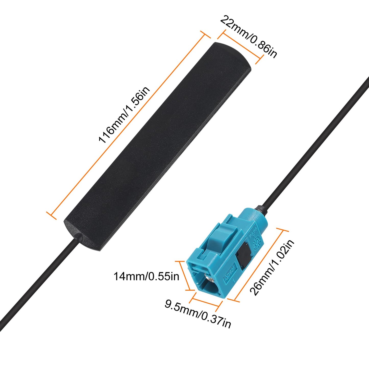 AEDIKO Vehicle 4G LTE Cellular WiFi Bluetooth 2.4GHz Hidden Antenna Fakra Z Female Antenna for Vehicle SUV Car Stereo Carplay TCU Telematics Security