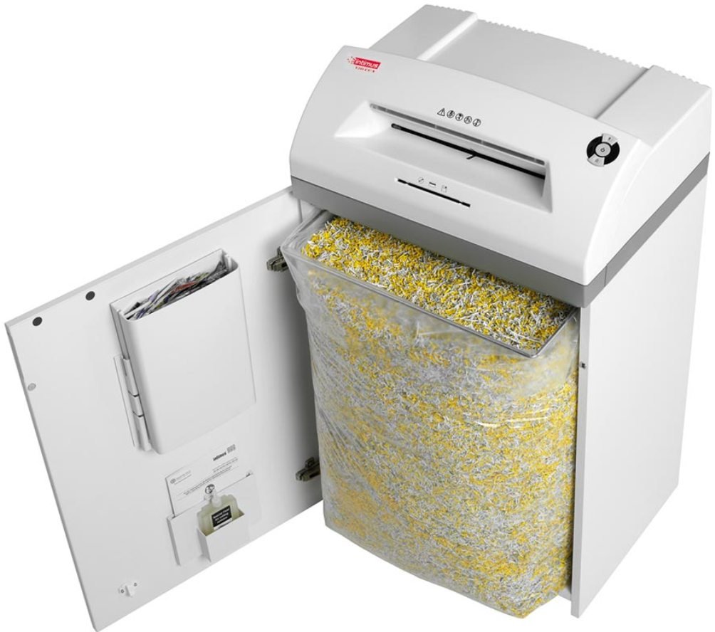 Intimus 227154S1 Model 120CC3 Cross Cut Paper Shredder; Shreds 21-25 Papers per Pass; Accepts Paper Clips, Staples, Credit Cards, Floppy Disks
