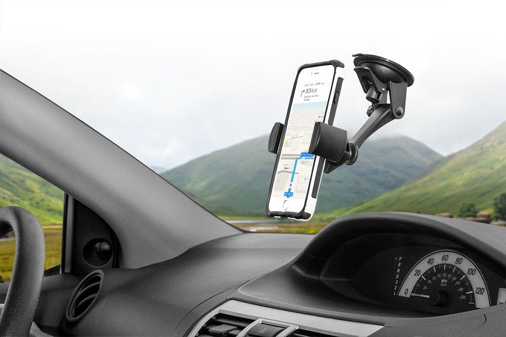 ARKON Mounts Sticky Suction Mount with RoadVise Phone Holder For Cars and Trucks, Fully Adjustable with Powerful Suction Mount or Dash Mounting, Fits