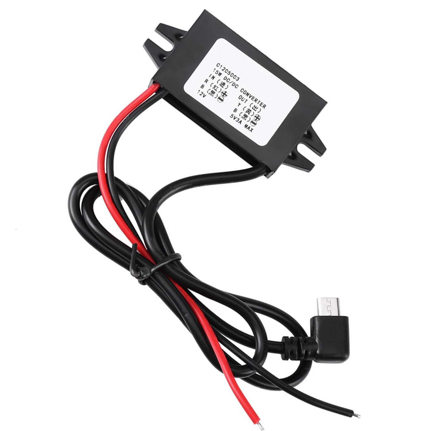 DC-DC 12V to 5V 3A Micro USB Converter Voltage Step Down Regulator Waterproof Power Converters for Car Smartphone (Converter 2)