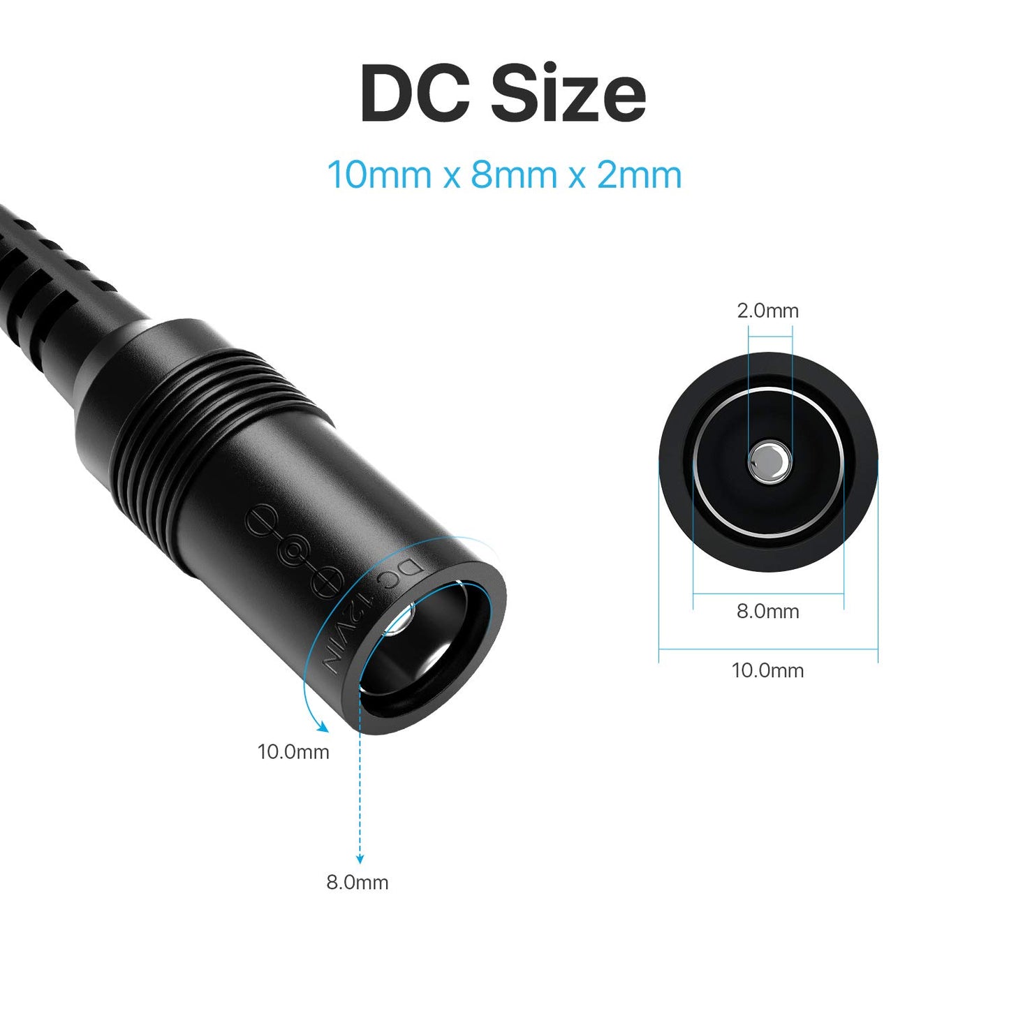 ZOSI 1 Female 2.1mm to 8 Male 2.1mm Plugs DC Power Y Splitter Adapter Cable for CCTV Security Camera