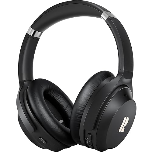 Bluetooth Headphones, Premium Active Noise Cancelling Wireless Headphones Over Ear, 50H Playtime, Hi-Res Audio, Deep Bass, Memory Foam Ear Cups…