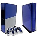 WPS Glossy Protecive Vinyl Decal Skin / stickers Wrap Cover For Xbox One S slim Console + 2 controller (Dark blue glossy)