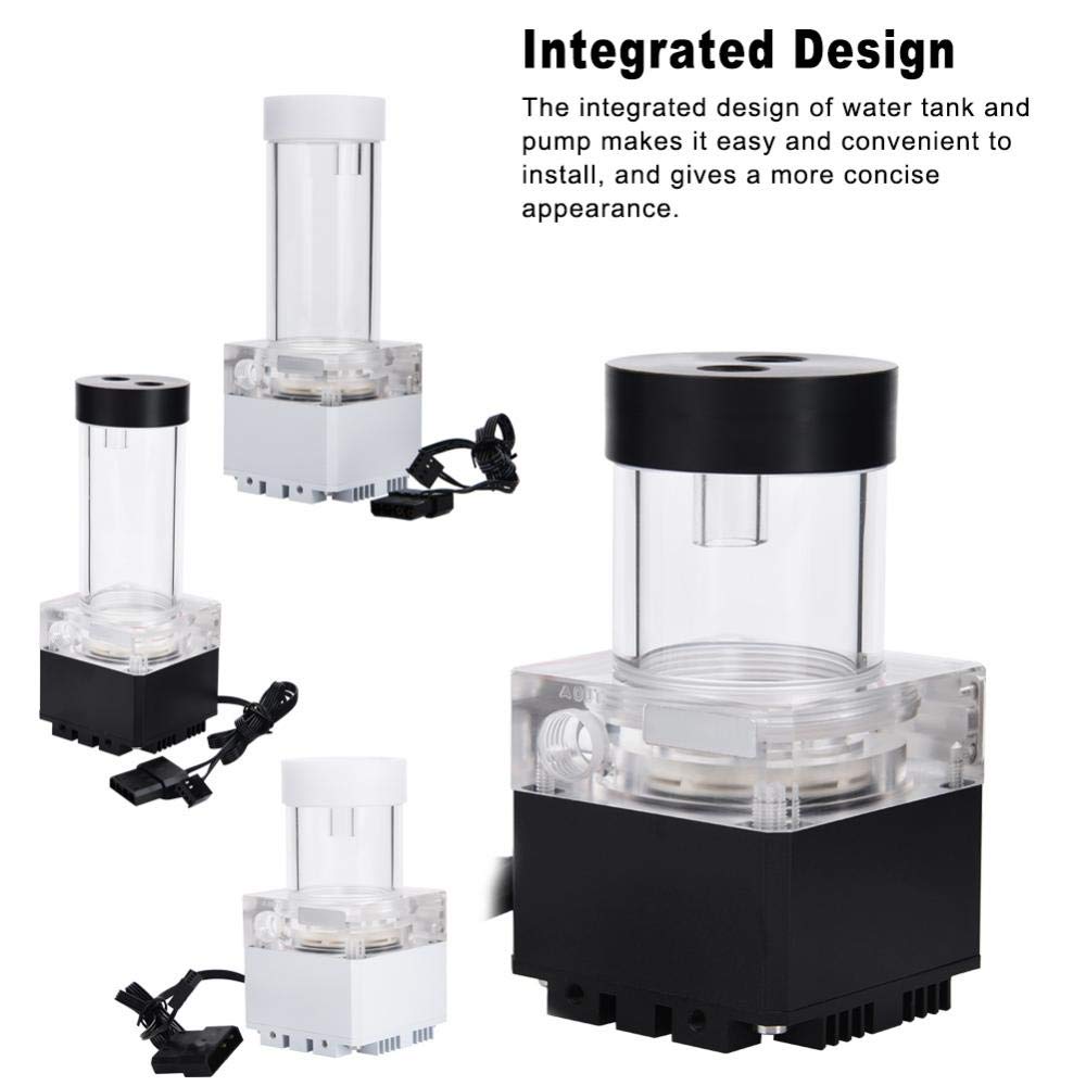 8W 7V CPU Water Cooling Pumpe Reservoir DIY Set, 800L/H 4m, G 1/4" Thread Port, PC CPU Water Cooling System Heat Exchanger Tool, Easy Install
