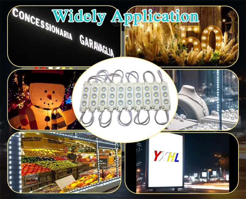 YXHL LED Module 12V Cool White 3 LED Module for Letter Sign Billboard Light, DIY Indoor Outdoor Waterproof 5730 SMD for inflatables