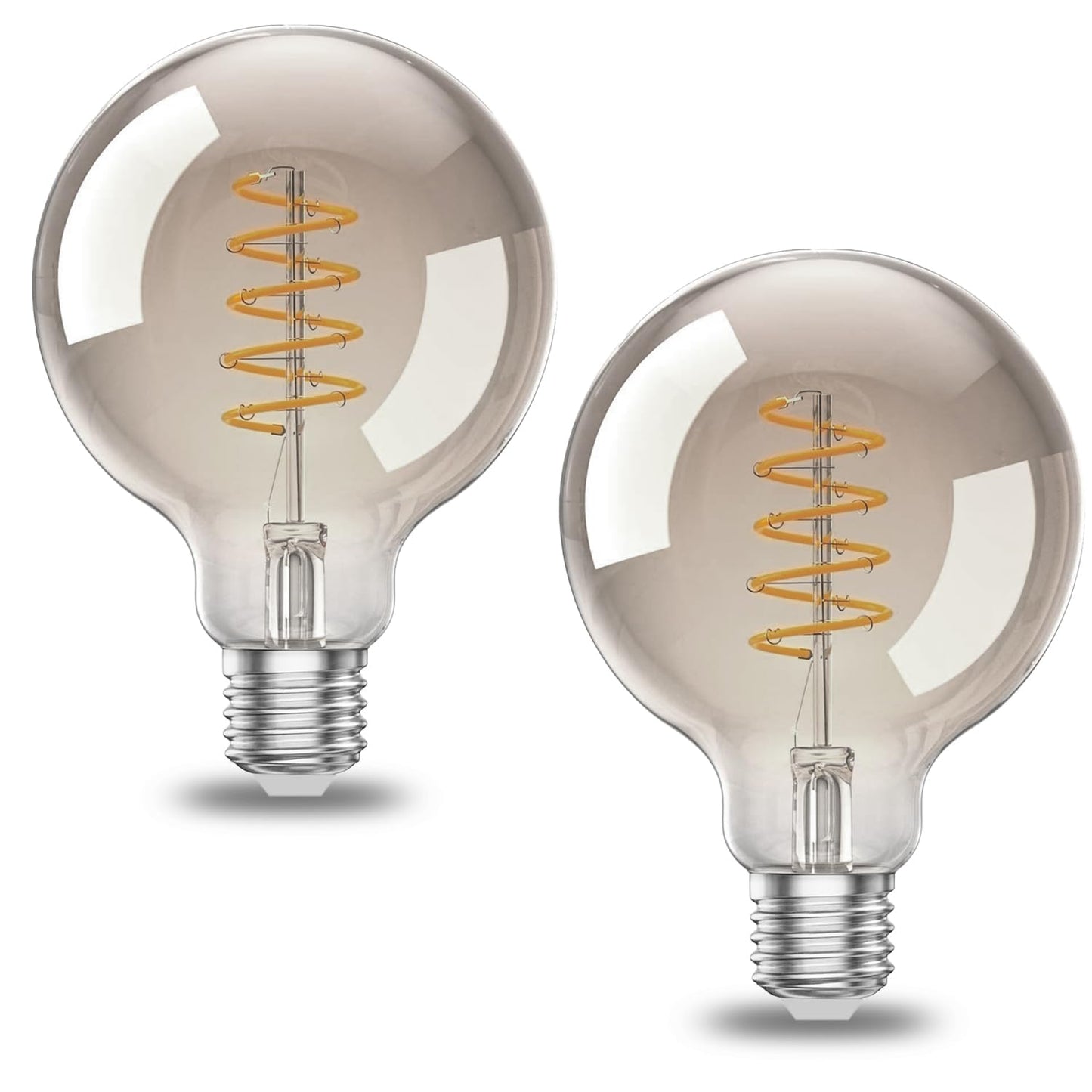 Geminilite G95 Smoke Grey LED Edison Bulb E26 Base 2 Pack