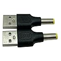 Dafensoy 2-Pack USB 2.0 A Male to DC 5.5 x 1.7mm Male Power Adapter for Charging Electronic Devices with DC or USB Ports