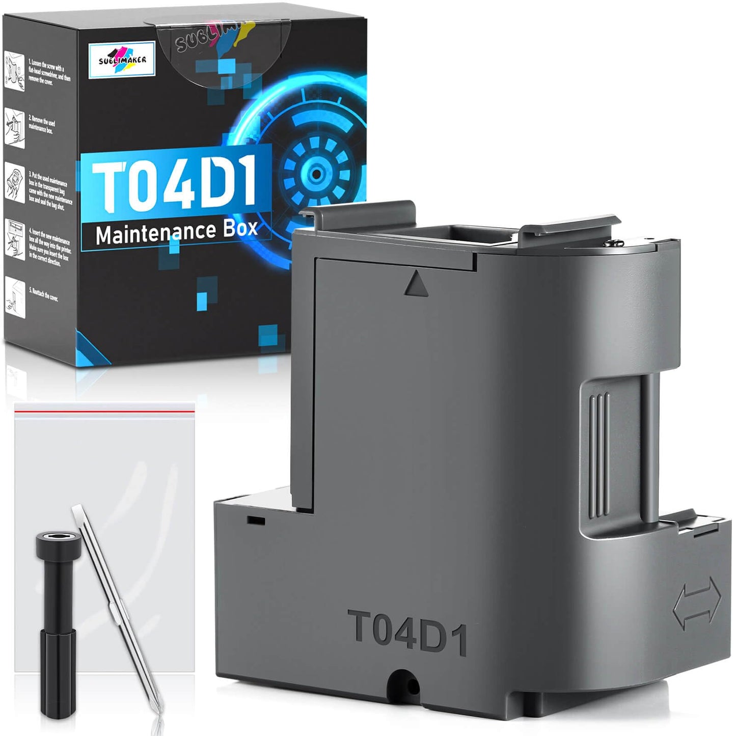 T04D1 Maintenance Box for EcoTank ET-15000 ET-3760 ET-3850 ET-4850 ET-4760 ET-3750, T04D100 Ink Maintenance Box for ET15000 ET-4750 ET-3830 ET-5150