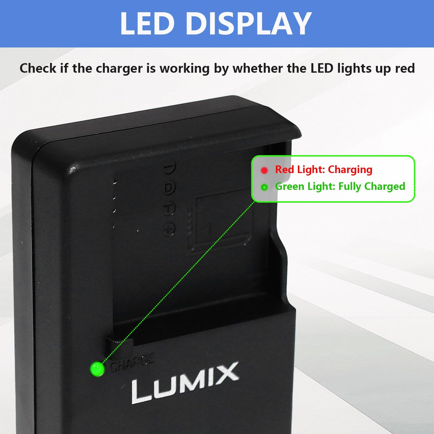 DE-A98 Charger Compatible with Panasonic Camera LUMIX A98B A98C DE-A99 Camera Battery Power Supply