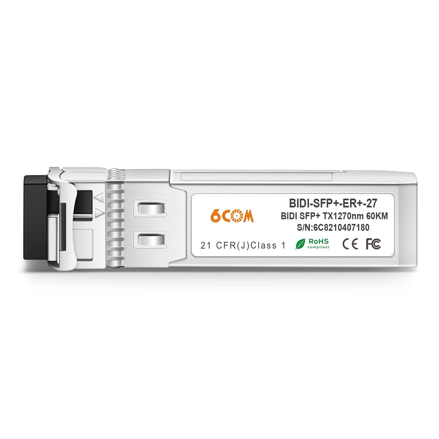 6COM a Pair of 10G BiDi SFP+ Transceiver, 10GBase-BIDI 1270nm/1330nm SMF, up to 60km, Compatible with Cisco, Ubiquiti, Mikrotik, D-Link, Supermicro