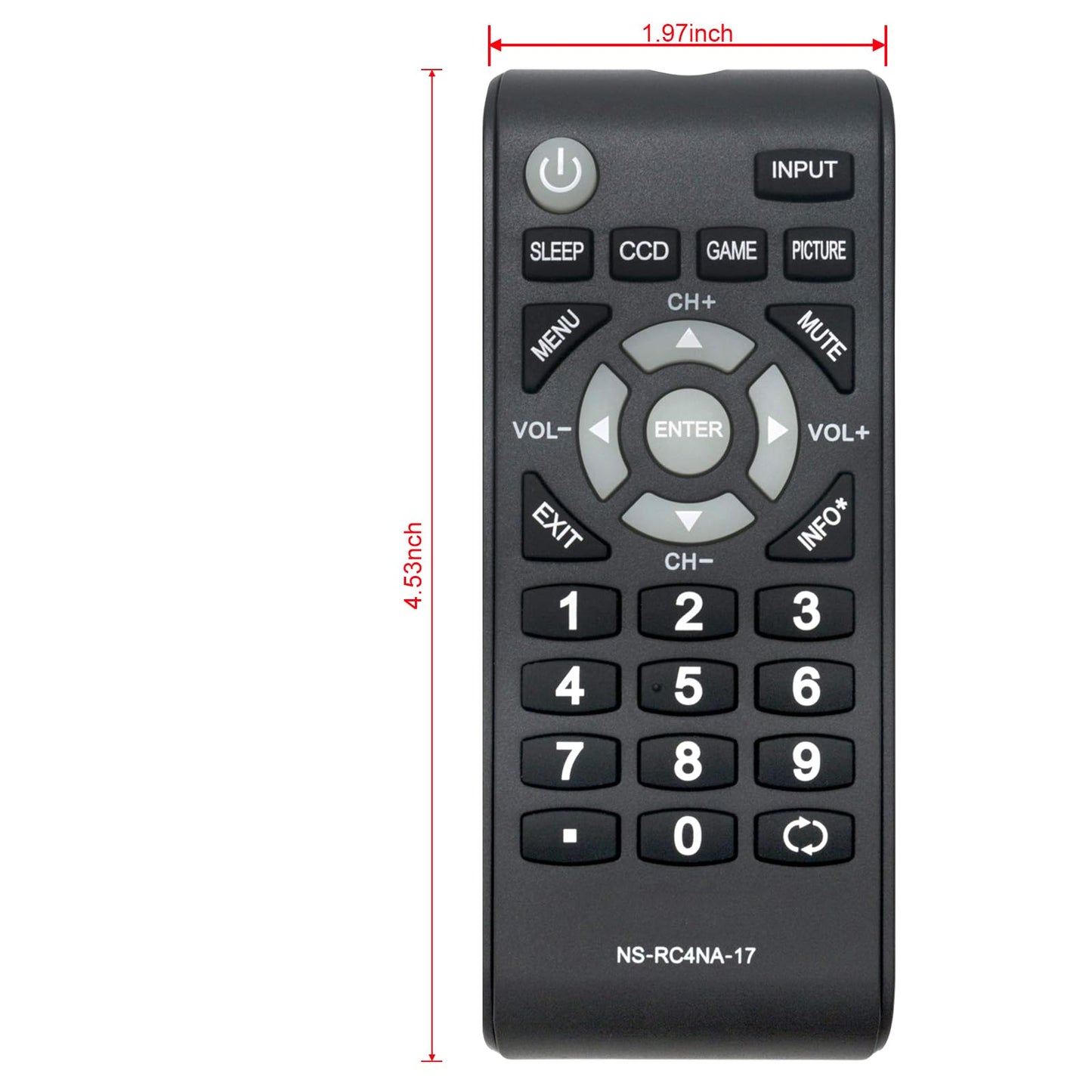 New Remote NS-RC4NA-17 NSRC4NA17 Replacement fit for Insignia LCD TV NS-24D310NA17 NS-24D510MX17 NS-24D510NA17 NS-32D310MX17 NS-32D310NA17