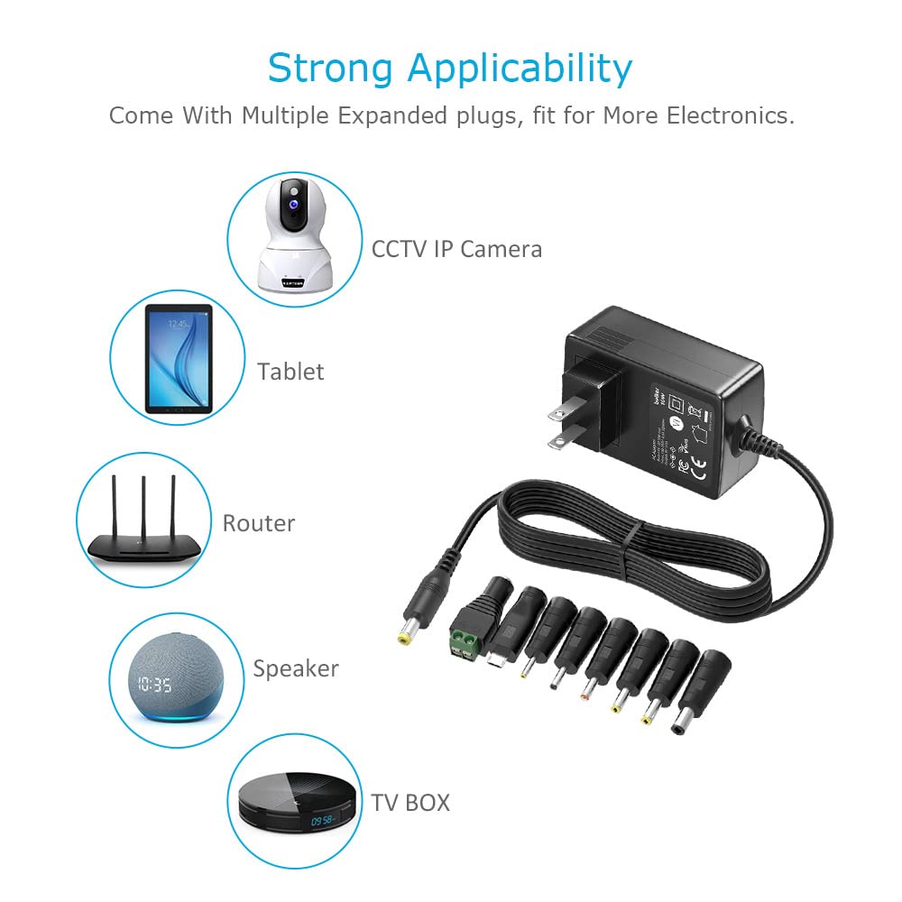 Belker 5V 2A 1.5A 1A AC Adapter Wall Charger Power Adapter Supply for TV Box Tablet Router More 5V Devices