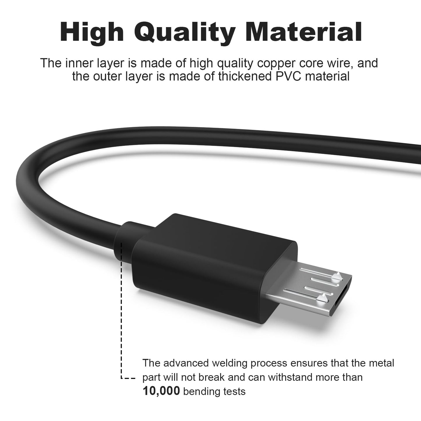 QC35 Charging Cable Compatible with Bose QuietComfort 35, QC35 II, QC25, QC20, QC20i & SoundLink Around Ear Wireless Headphones, Micro USB Charging