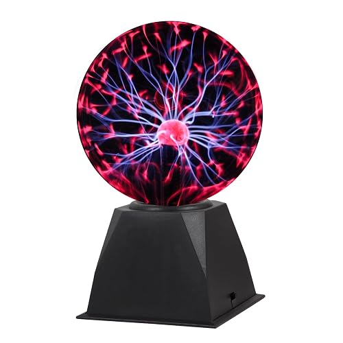 Gresus 7 Inch Plug-in Magic Plasma Ball Lamp - Touch & Sound Sensitive Interactive Plasma Lamp Nebula Sphere Globe, Science Educational Gift