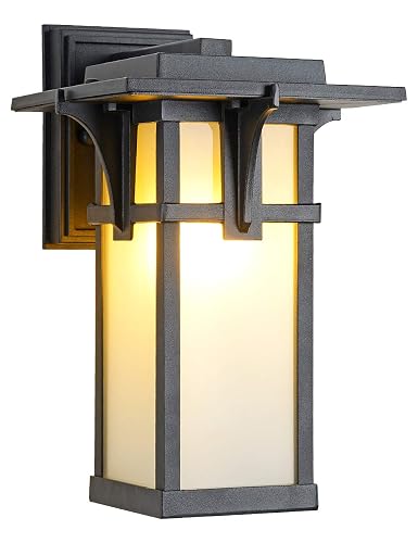 EERU Porch Lights Wall Mount Outdoor Wall Lantern Waterproof Aluminum with Frosted Glass Exterior Light Fixtures Modern Classic Outdoor Wall Lights