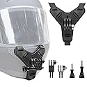 Haoyou Helmet Chin Mount Strap Compatible with Gopro Hero 13 12 11 10 9 8 7 and DJI Osmo Action Camera?Motorcycle Helmet Extension Attachment Mounting