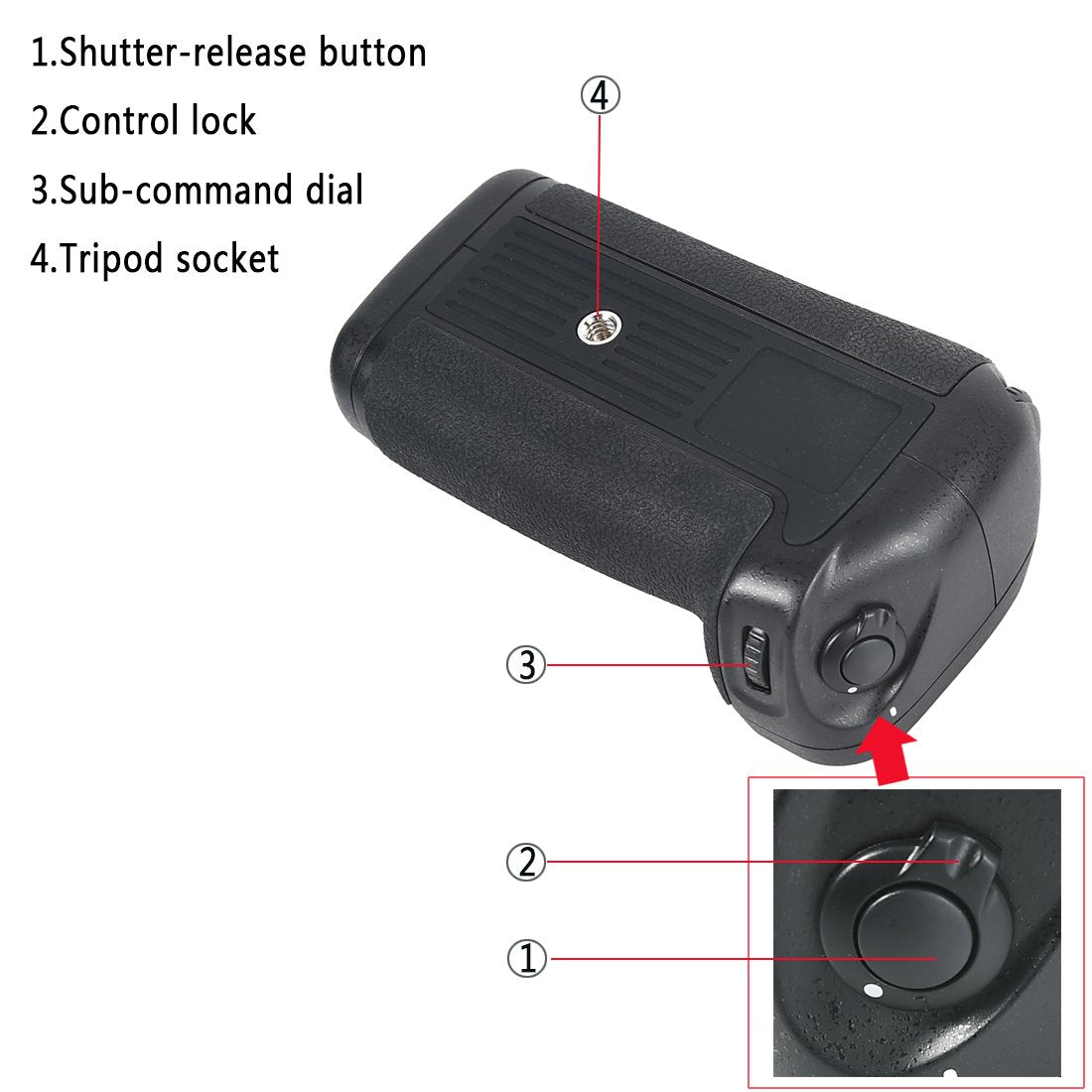 DSTE Replacement for Pro MB-D11 Vertical Battery Grip + 2X EN-EL15 Compatible Nikon D7000 SLR Digital Camera