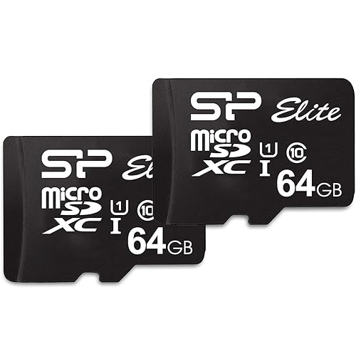 Silicon Power Elite 64GB microSDXC 2-Pack MicroSD Memory Card with Adapter for Nintendo-Switch, Wyze Cam