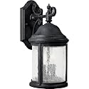 Progress Lighting Ashmore Collection 2-Light Water Seeded Glass New Traditional Outdoor Small Wall Lantern Light Textured Black