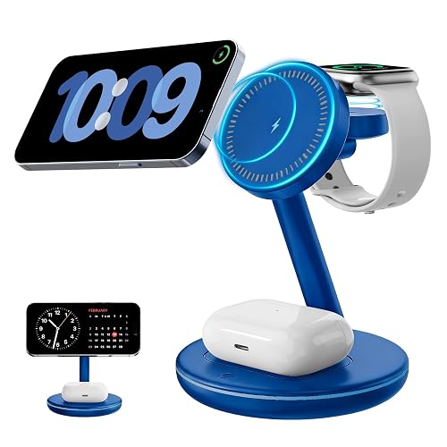 2026 3 in 1 Charging Station for Apple iPhone AirPods Watch with Mag-Safe Charger Wireless Charger Stand for iPhone 17 16 15 14 13 12 Series AirPods
