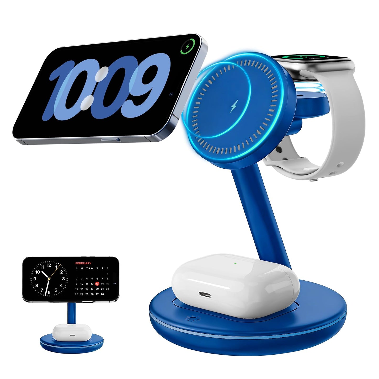 2026 3 in 1 Charging Station for Apple iPhone AirPods Watch with Mag-Safe Charger Wireless Charger Stand for iPhone 17 16 15 14 13 12 Series AirPods