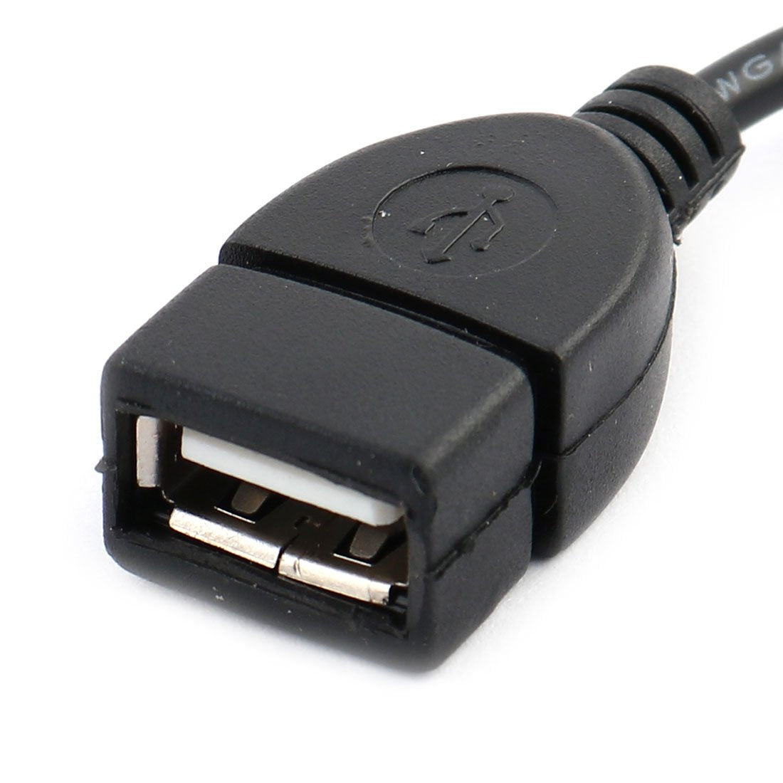 uxcell Plastic Car USB Female to AUX 3.5mm Male Audio Connector Cable Cord Black 22.8cm Long