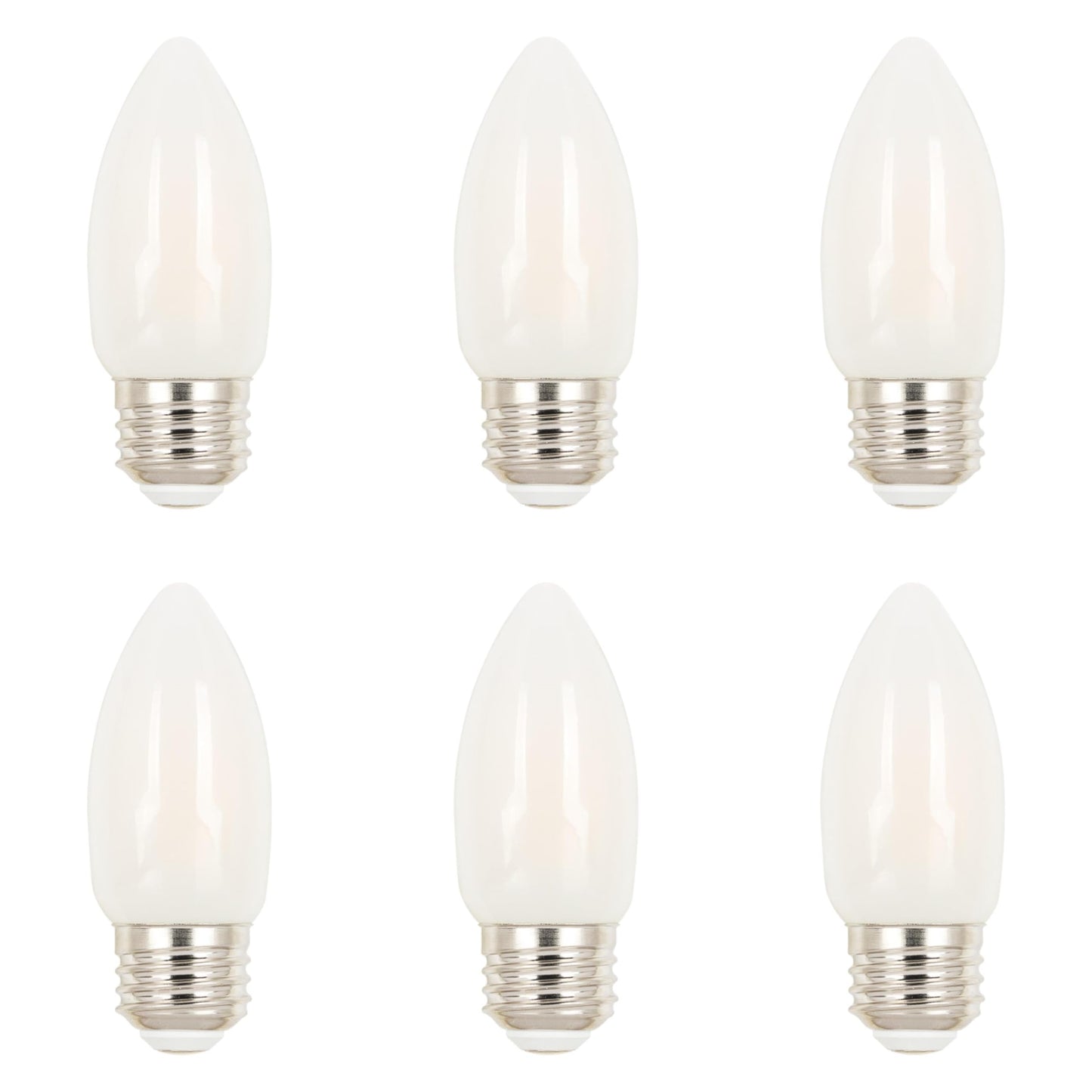 Westinghouse 5315020 4.5 Watt (60 Watt Equivalent) B11 Dimmable Frosted Filament LED Light Bulb, Medium Base, 6 Pack