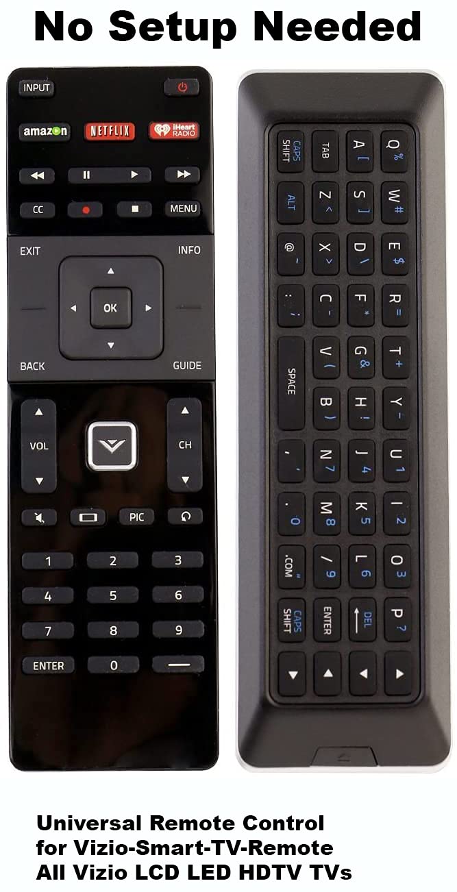 Universal Remote Control, XRT500 Compatible with All Vizio Smart TV Including Dual Side QWERTY Keyboard with Back Light