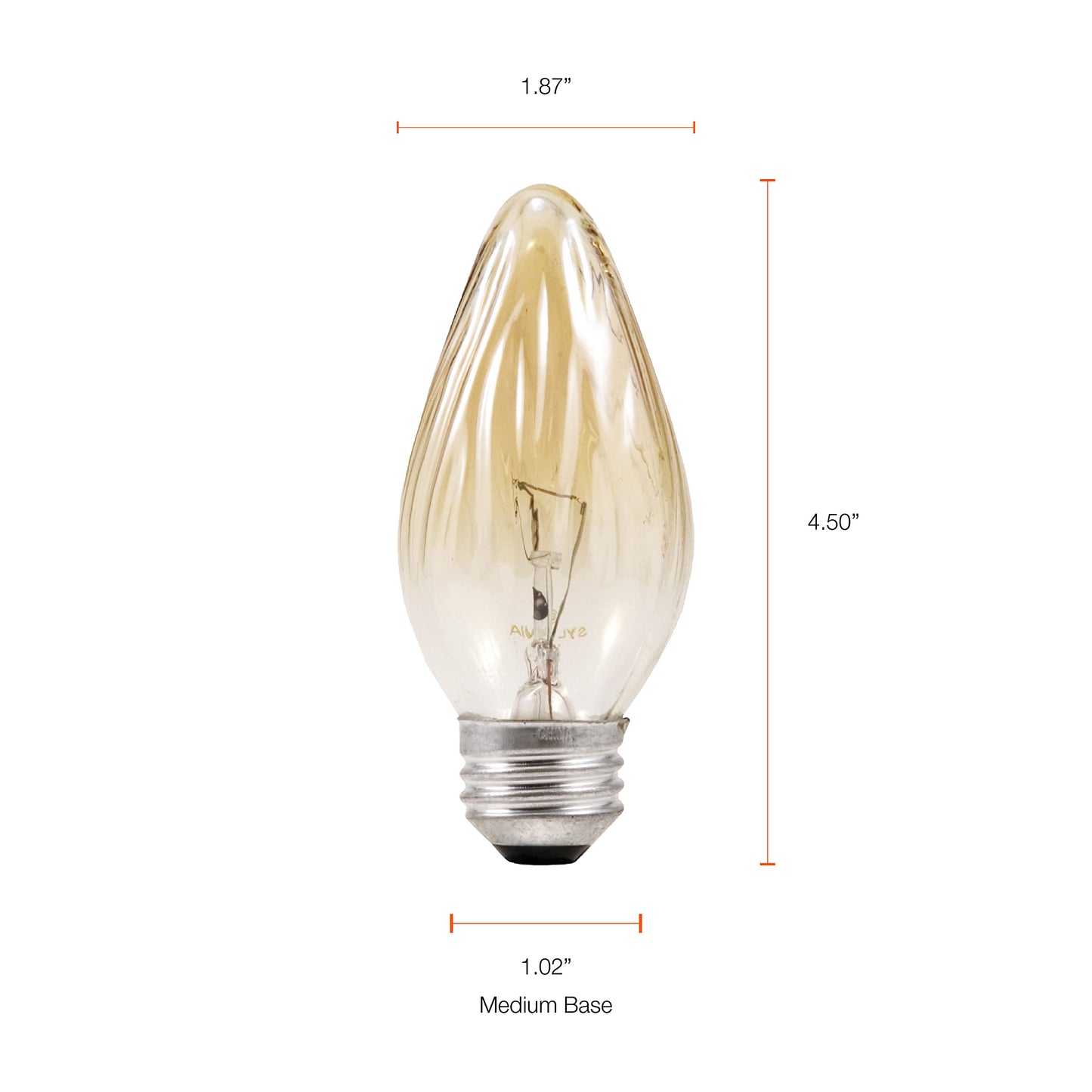 Sylvania Incandescent 40 Watt F15, E26 Base Flame Light Bulbs, 2 Pack