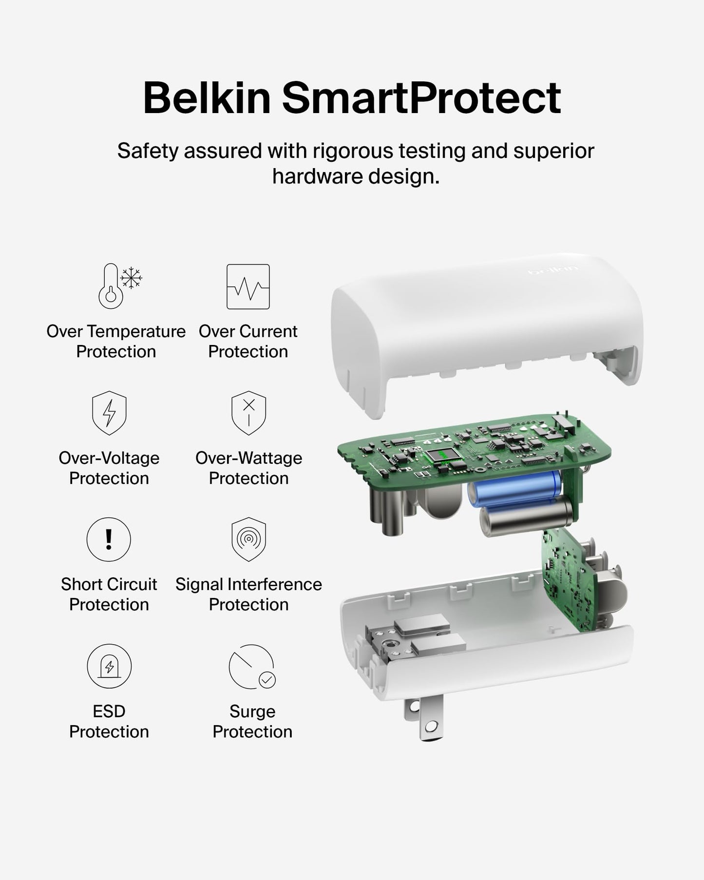 Belkin 3-Port USB C Charger Block 67W - PPS, USB-C PD3.1 Super Fast Charging Charger - Samsung Galaxy S25, Apple iPhone 17, Air, Pro, MacBook
