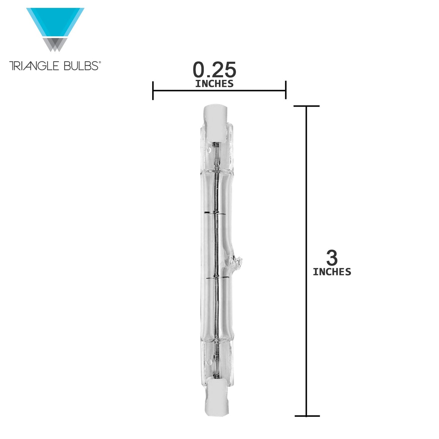 Triglow (10) Bulbs, 100 Watt J Type 78mm Double Ended T3 Halogen Light Bulb 120V 100W 120 Volts