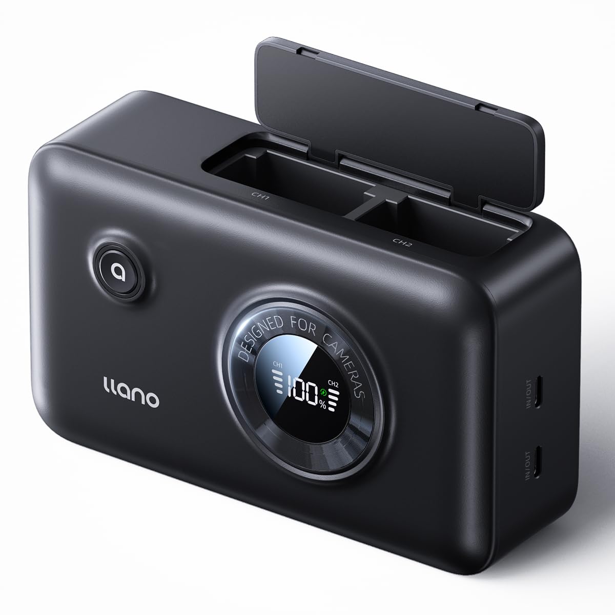 llano 2-in-1 NP-FZ100 Fast Camera Dual Battery Charger for Sony A7iii, A7R IV, A7R V, Alpha A7C, A9/A9S, A6600, FX3, ZV-E10 II, 12400mAh Capacity, 20W