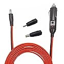 AEISVIK DC Car Charger Cable - 5.5mm x 2.1mm Connector to Cigarette Lighter Male Plug With Extra 2 Connectors 12-24V 15A Auto Power Supply Cord