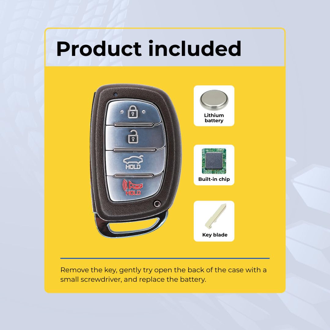 Replacement Key Fob Compatible with 2015-2017 Sonata Key Fcc CQOFD00120 Part Number 95440-C1000 95440-C1001