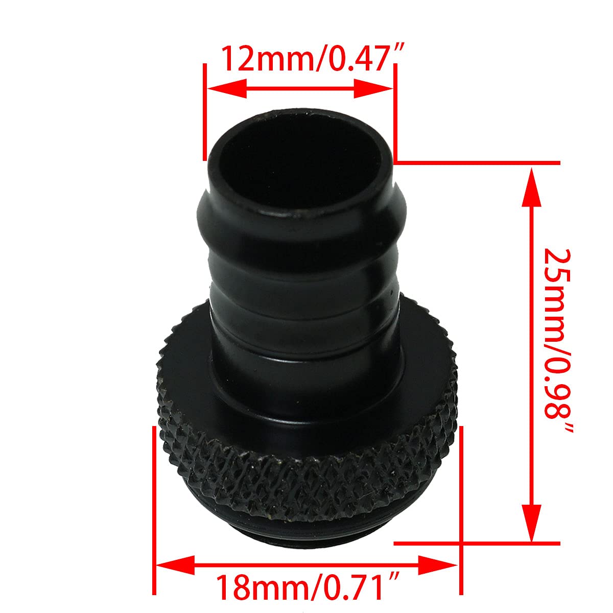 WELWIK Tube Connector 2PCS G1/4 Inch to 3/8 Inch Barb Fitting for PC Water Cooling System Soft Tubing Black