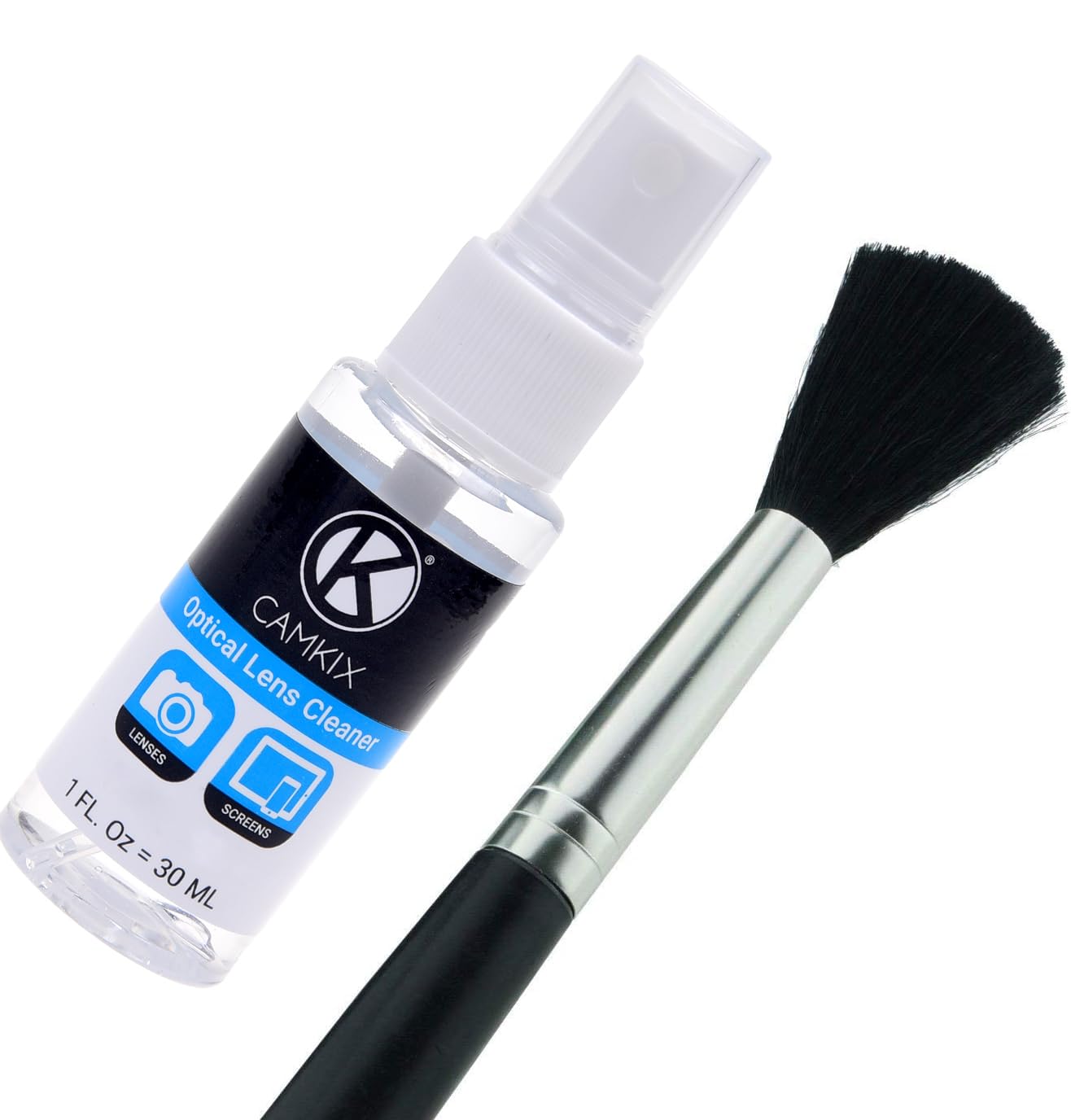 Camkix Camera Lens Cleaning Kit - Air Blower, 2in1 Lens Cleaning Pen, Cleaning Brush, Spray Bottle w/Cleaning Solution, Lens Cleaning Paper Tissue (50