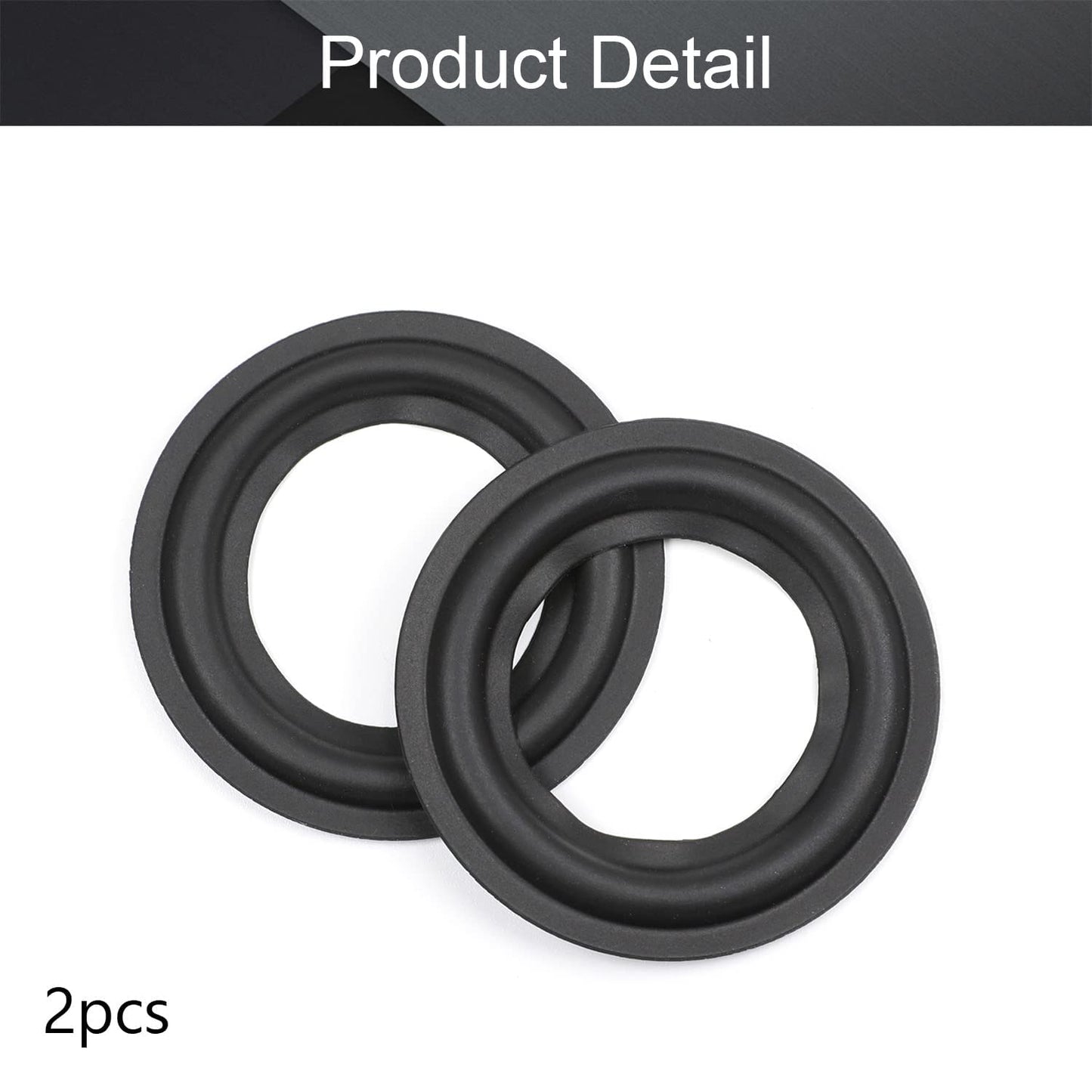 Fielect 3.5inch/84mm Speaker Rubber Edge Surround Rings Replacement Parts for Speaker Repair or DIY 2Pcs