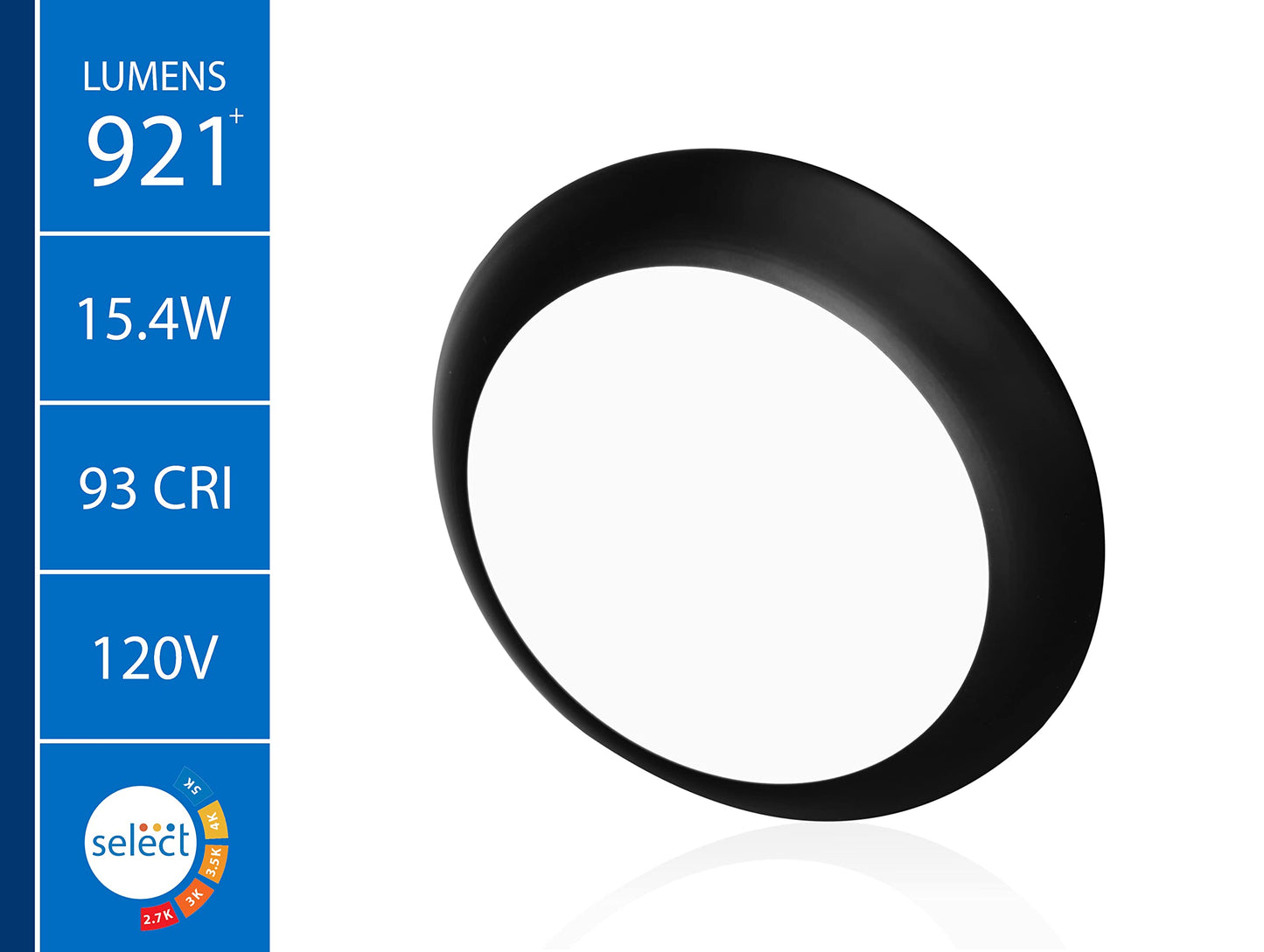 NICOR Lighting RSD Selectable 5/6 in. Black Surface Mount LED Downlight (RSD561120SBK)