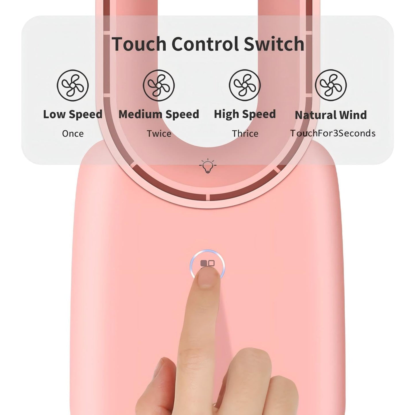 Misby Rechargeable Bladeless Desk Fan, 11.8 Inch with 5-Color LED Light, Small Quiet Table Fan for Bedroom Home Office Desk, Pink