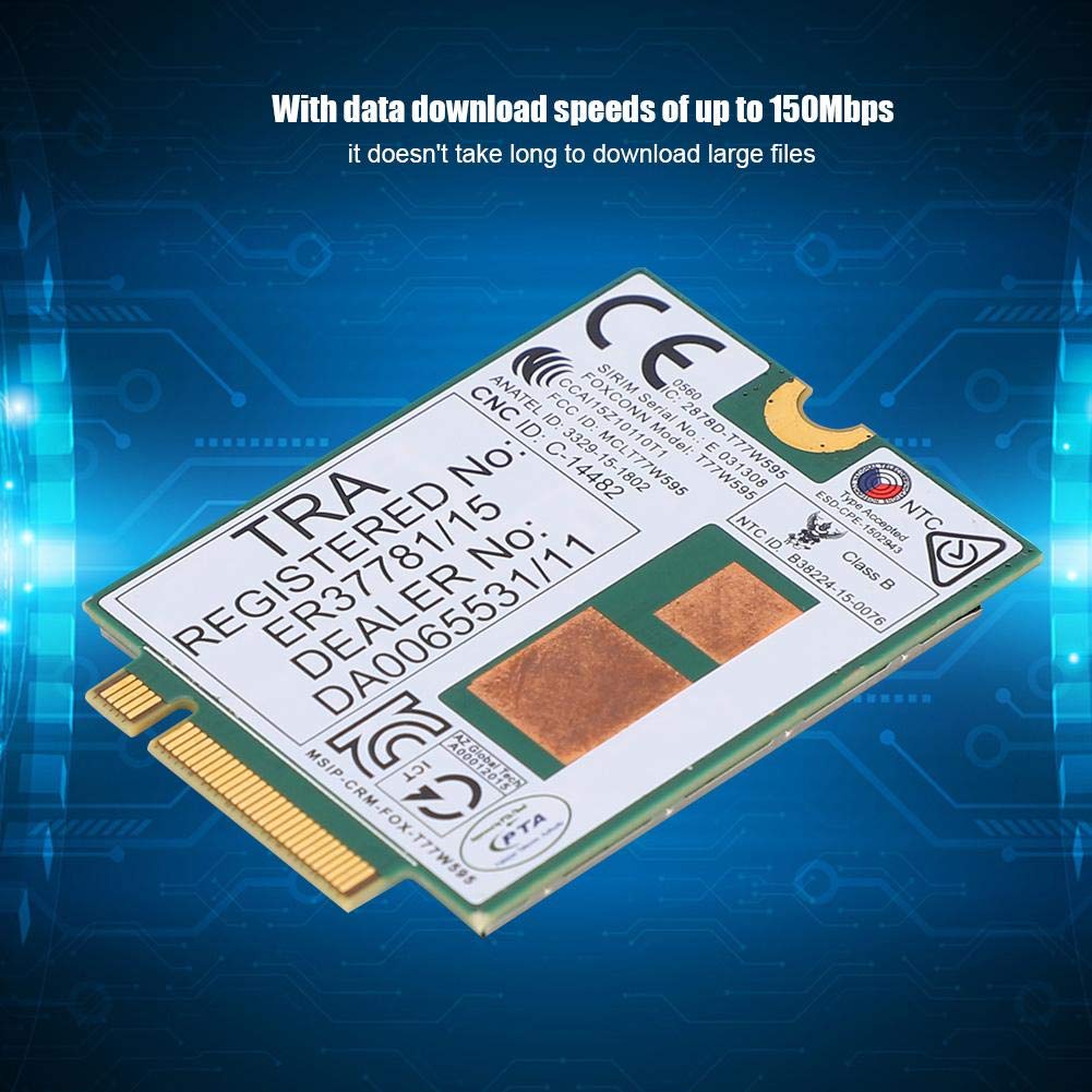 M.2 PCIe Card Laptop Network Adapter T77W595 4G Modem Module LT4120 796928-001 for Probook/EliteBook 820 840 850 G2 G3, 150 Mbps