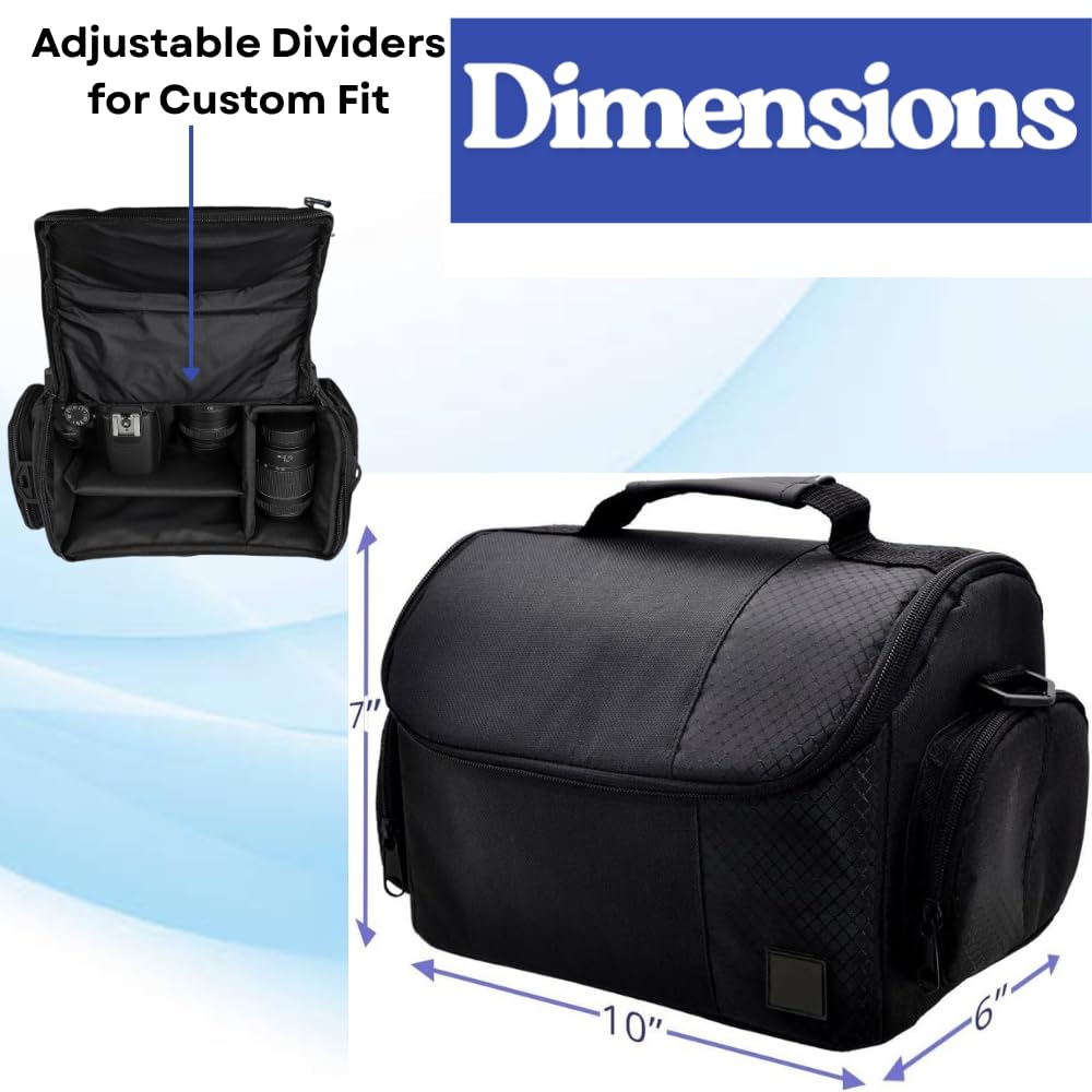 eCostConnection Deluxe Large Digital Camera/Video Padded Carrying Bag/Case for Nikon, Sony, Pentax, Olympus Panasonic, Samsung, and Canon DSLR Cameras