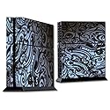 Skin Decal Vinyl Wrap for PS4 Sony Playstation Console (Skins only) / Blue Grey Paisley Abstract