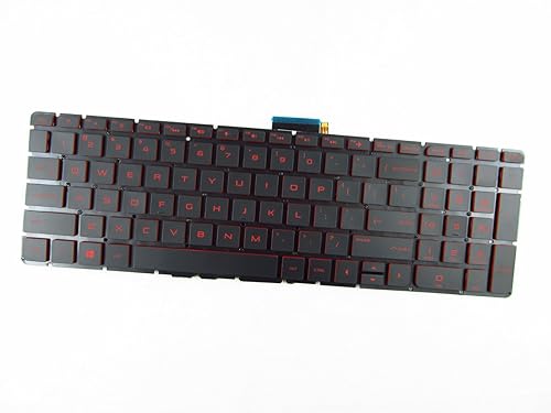 New US English Red Backlit Keyboard (Without Frame) Replacement for HP Omen 17-w163dx 17-w223dx 17-w252nr 17-w253dx 17-w273nr 17-w010ca 17-w018ca